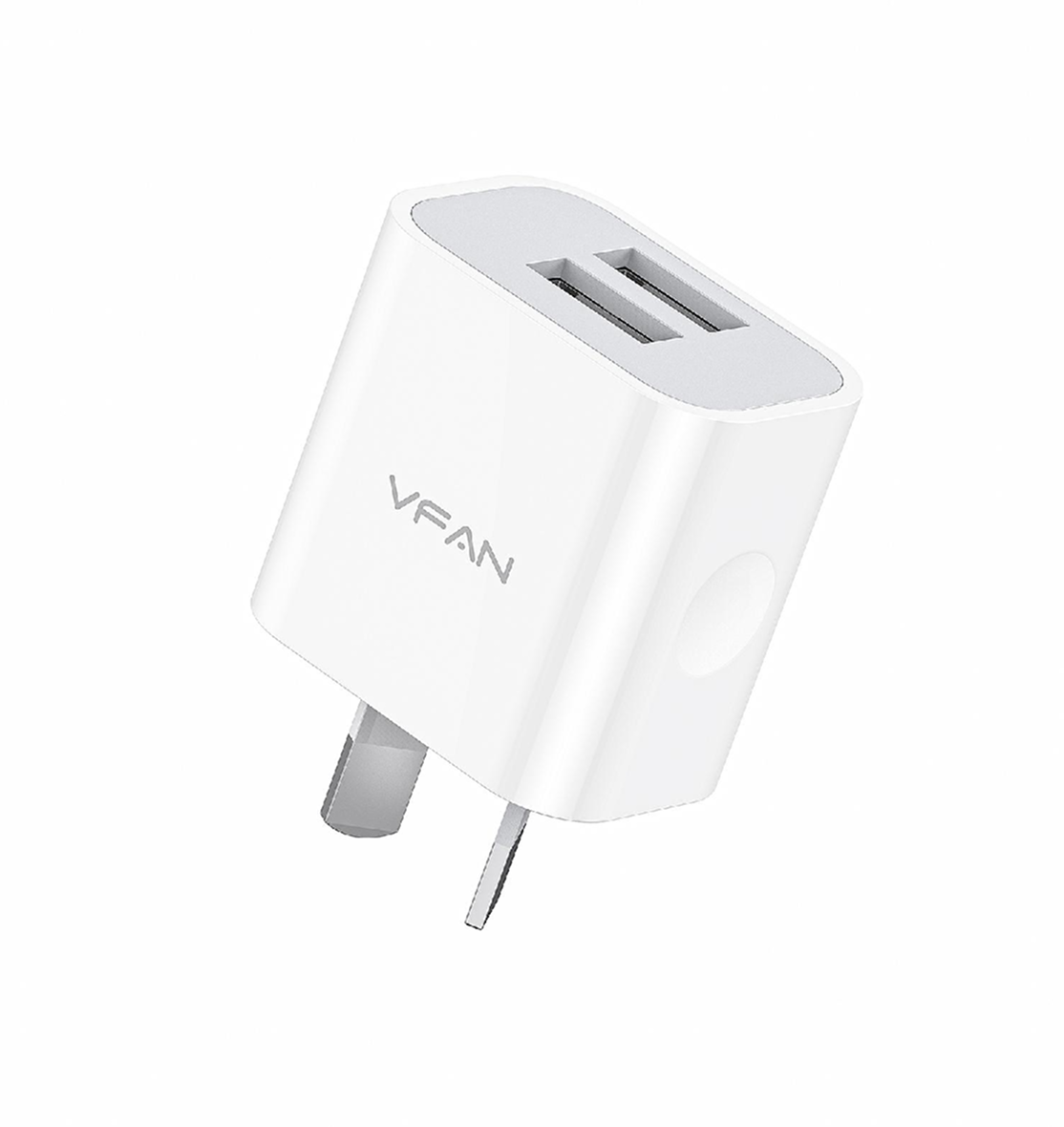 VFAN 10W WHITE 2USB Fast Charger AU/NZ Safety Tested - AU1 wholesale mobile accessory