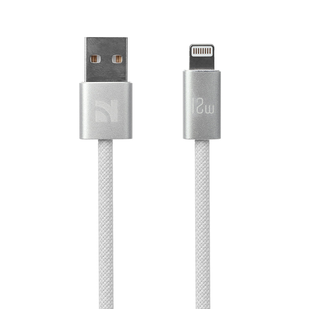 NCC XC-0113 USB-A to Lightning 12W 1.2M Braided Cable - White