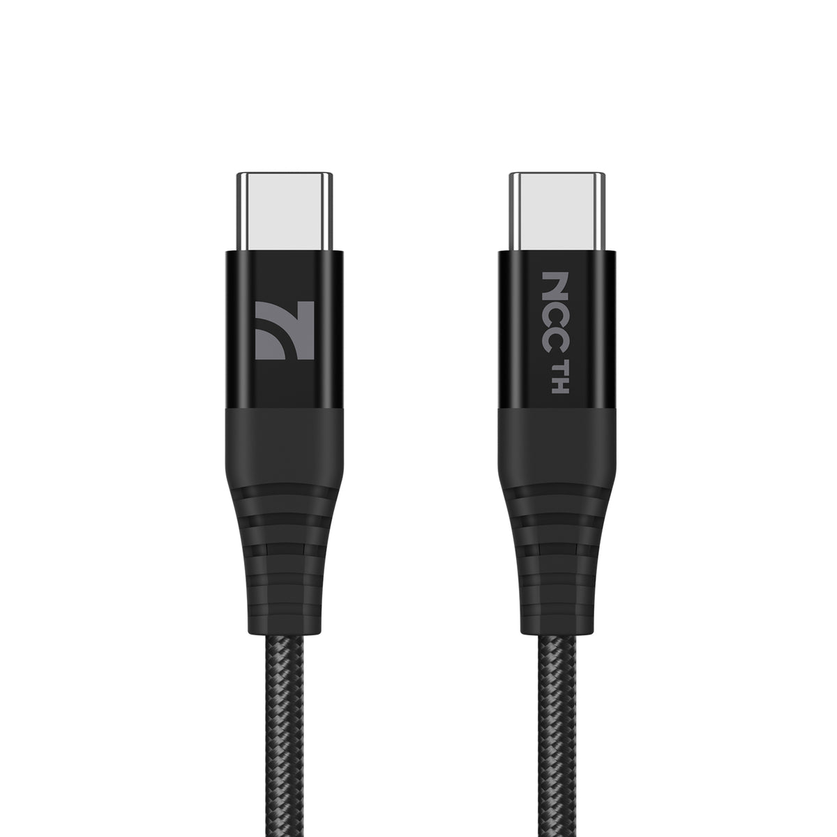 NCC XC-1313 USB-C to USB-C 3A 2M Braided Aluminium Cable - Black