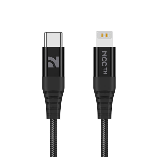 NCC XC-1314 USB-C to Lightning 2M Braided Aluminium Cable - Black