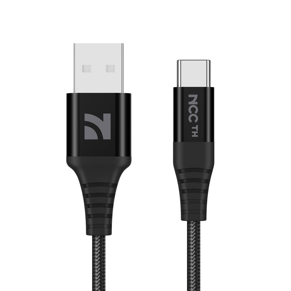 NCC XC-1311 USB-A to USB-C 2A 2M Braided Aluminium Cable - Black