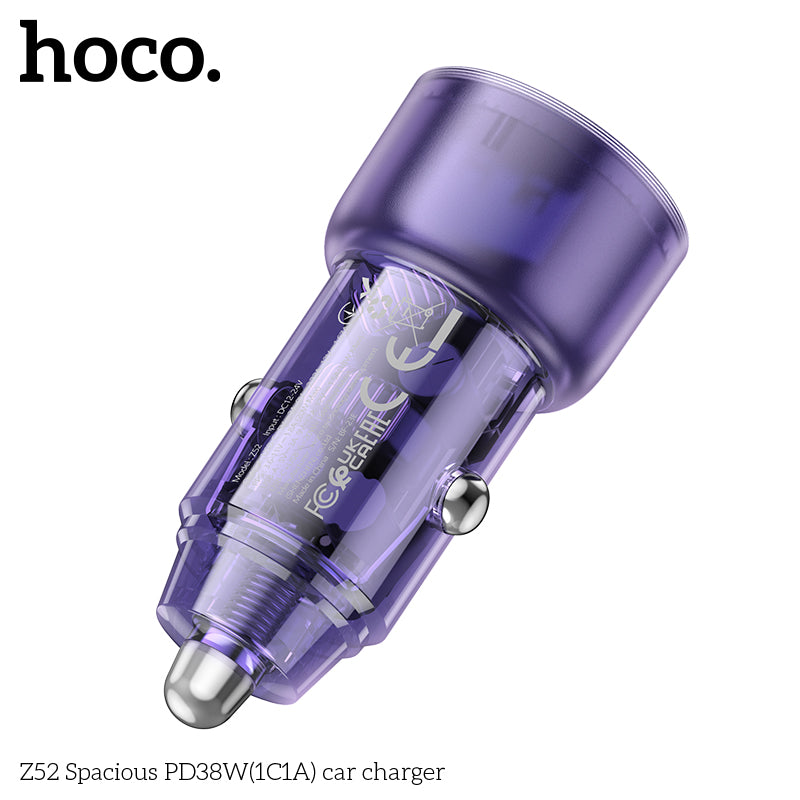 HOCO Z52 Spacious PD38W 1C1A car charger - Black wholesale mobile accessory
