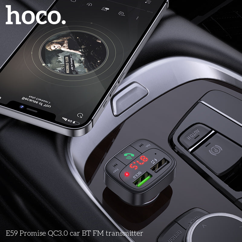 HOCO E59 Wireless FM Transmitter with Qc3.0 Fast Car Charger wholesale mobile accessory