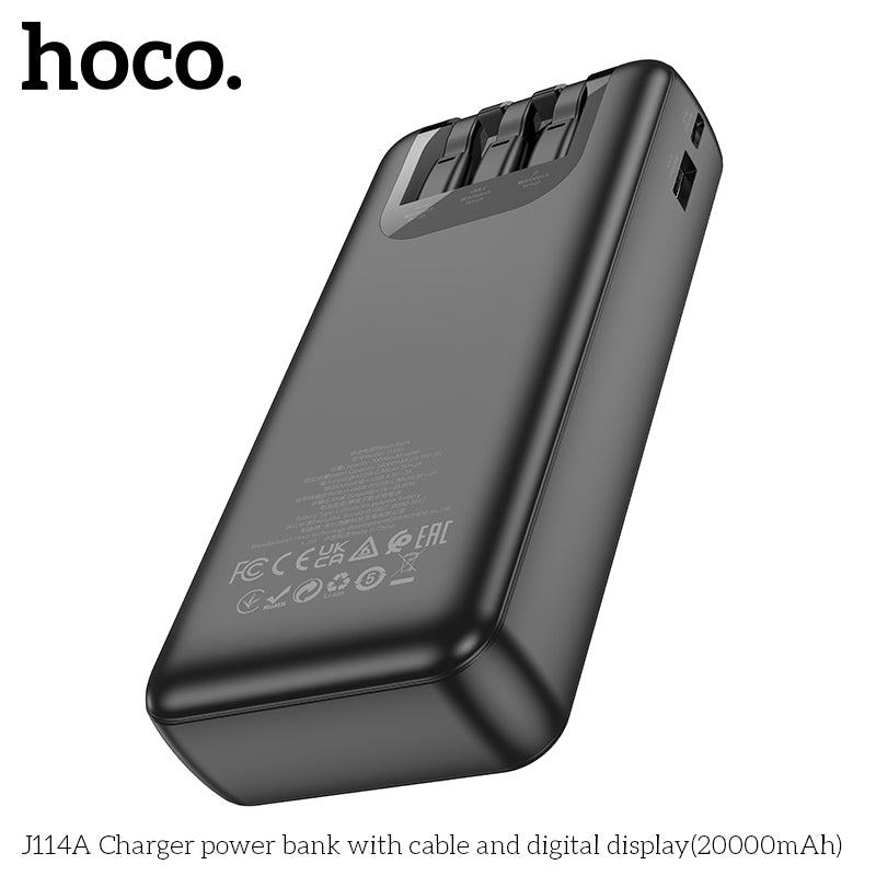 Hoco J114A Charger power bank with cable and digital display wholesale mobile accessory