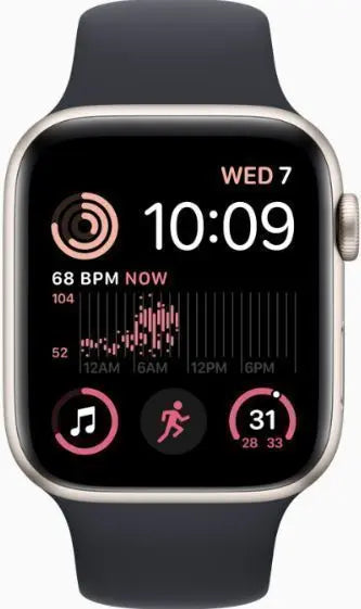 Apple Watch SE 2 2020 32GB CELL 40MM ALUMUMIUM Case STARLIGHT With Midnight Rubber Band - Like New