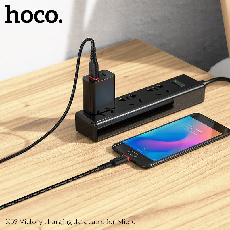HOCO X59 Victory charging data cable for Micro black