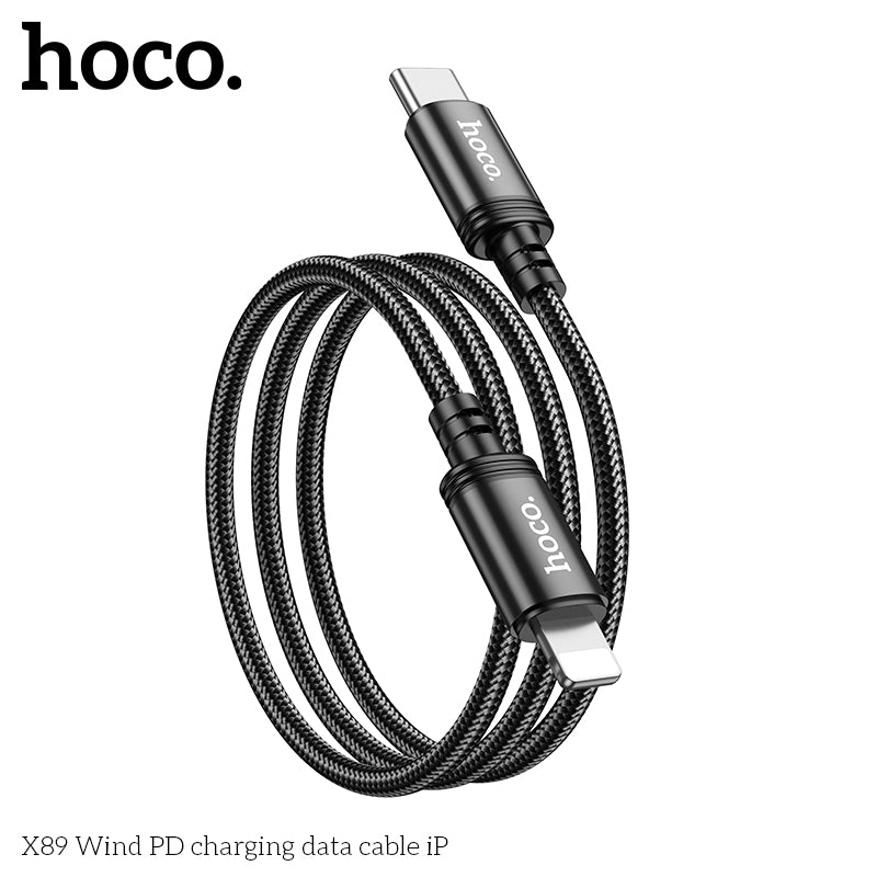 Hoco X89 Wind PD charging data cable iP Black