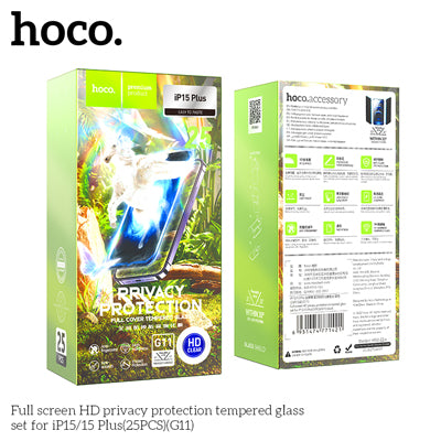 Hoco G11 Full Screen HD Privacy Protection Tempered Glass Screen Protector for iP14 Pro Max/15 Plus