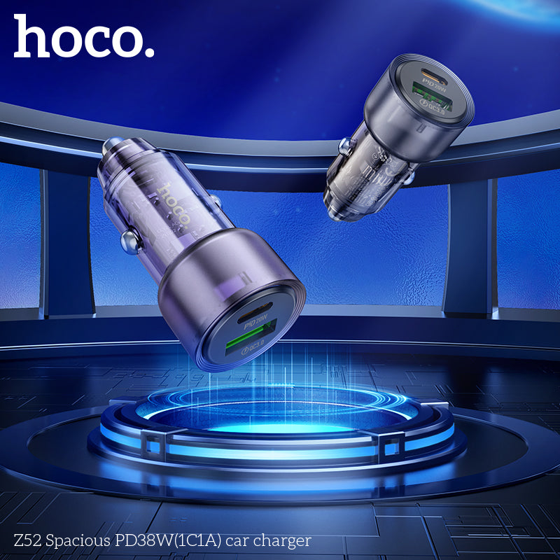HOCO Z52 Spacious PD38W 1C1A car charger - Black wholesale mobile accessory