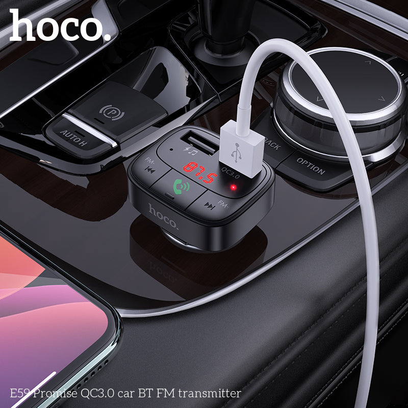 HOCO E59 Wireless FM Transmitter with Qc3.0 Fast Car Charger wholesale mobile accessory