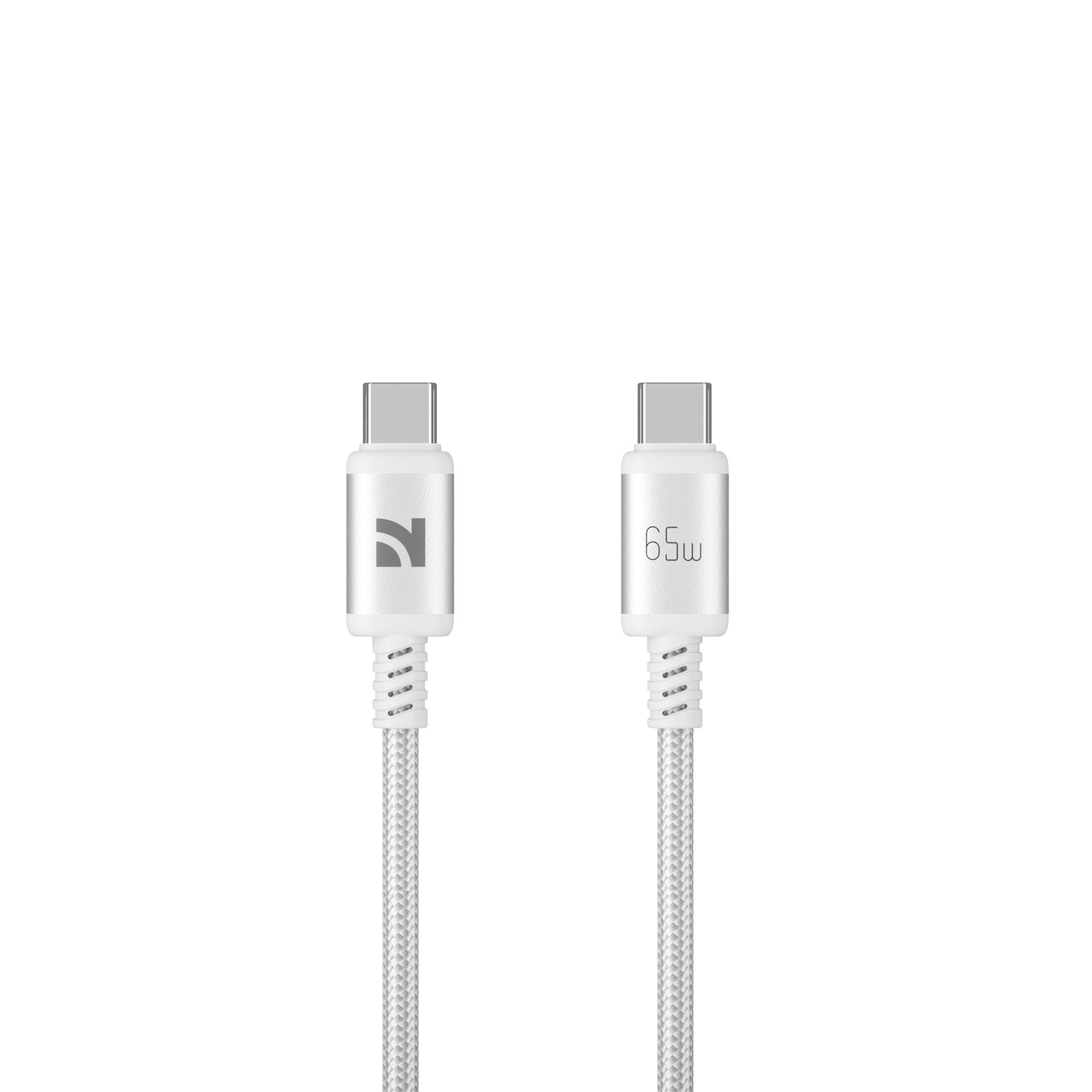 NCC XC-0711 USB-C To USB-C 65W 1.2M Braided & Aluminium Case - Light Grey
