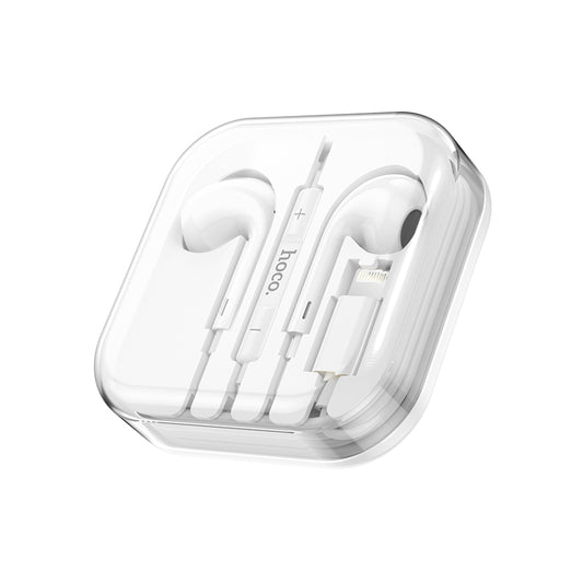 M1 Max crystal earphones for iP with mic - White