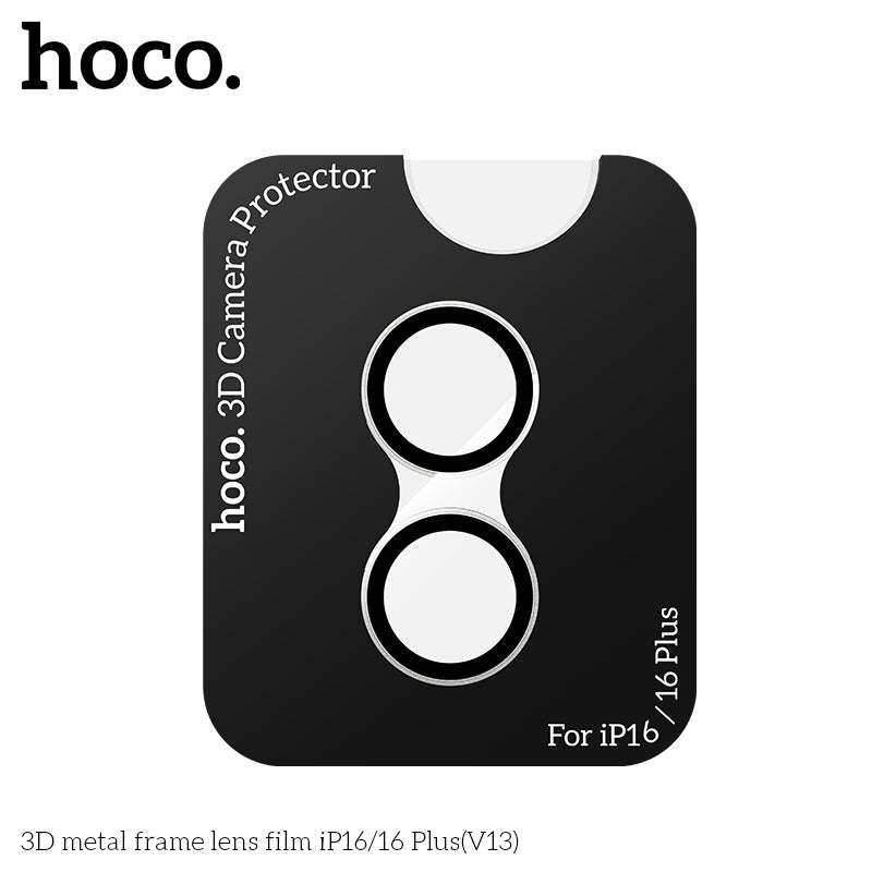 HOCO 3D metal frame lens film iP16/16 Plus(V13) - Pink