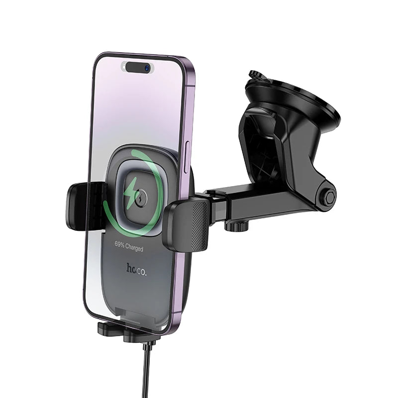 HW32 Crown push-type wireless charging car Car Phone Holder wholesale mobile accessory