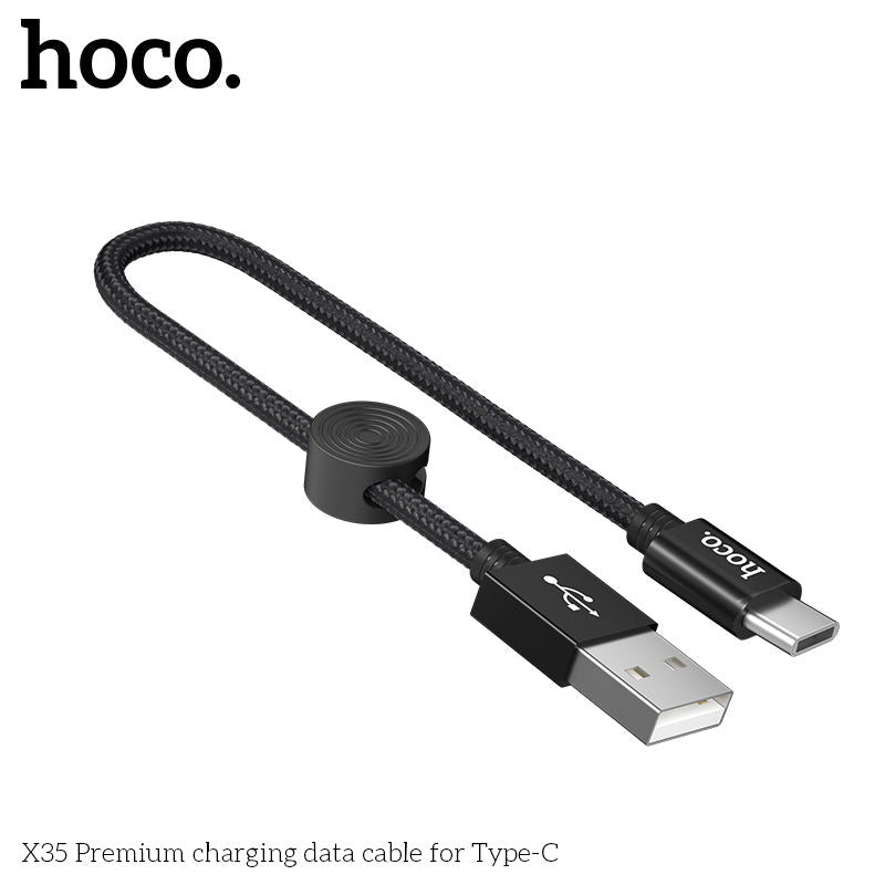 X35 Type C Charging Cable (L=0.25M)- Black