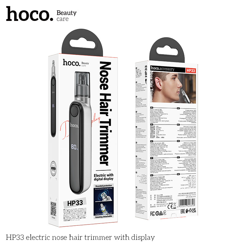 Hoco HP33 electric nose hair trimmer with display - Silver