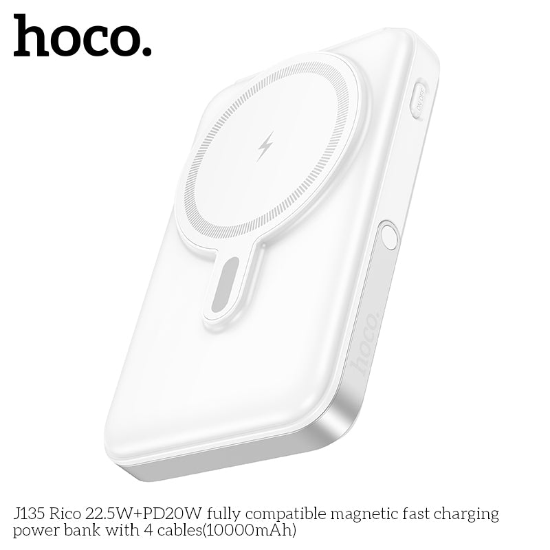 J135 Rico 22.5W+PD20W 10000mAh MagSafe + 4 Cables + Power Bank wholesale mobile accessory