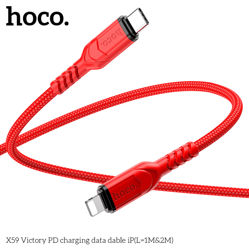50% credit back - HOCO X59 Victory PD charging data cable iP(L=2M) Black