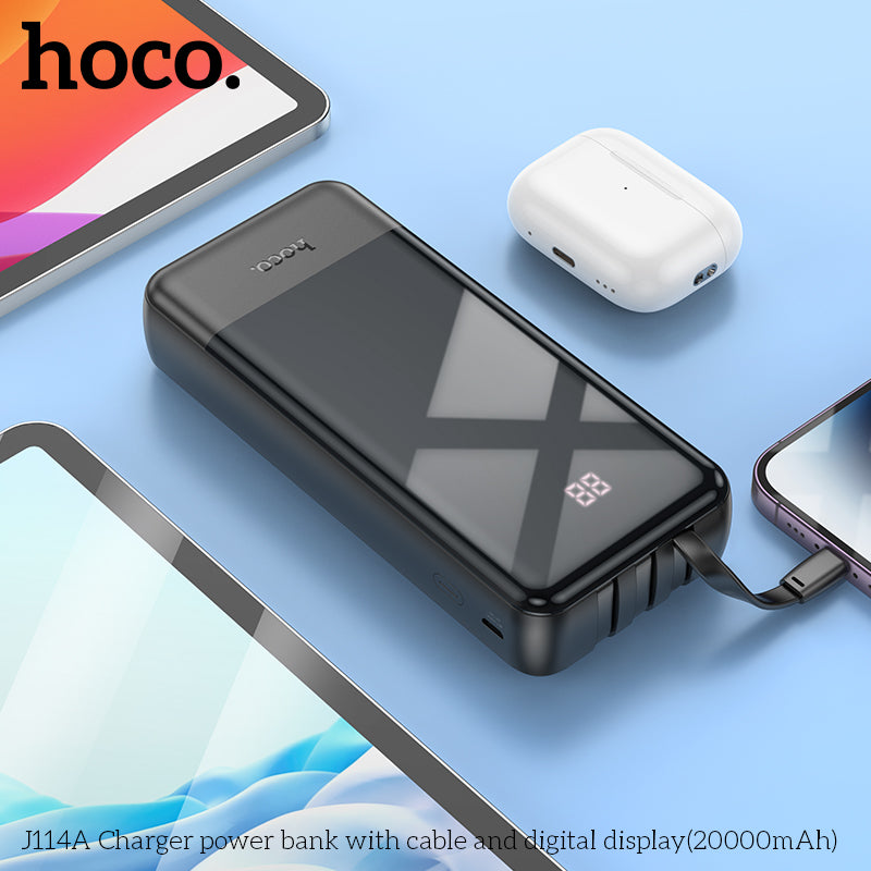 Hoco J114A Charger power bank with cable and digital display wholesale mobile accessory