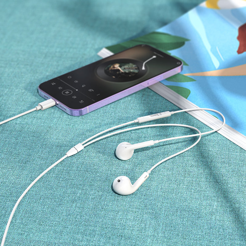 M1 Max crystal earphones for iP with mic - White