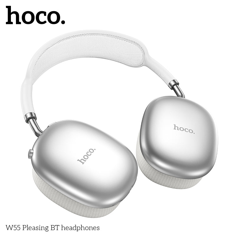 Hoco W55 Plus Happiness ANC noise reduction BT headphones - Silver