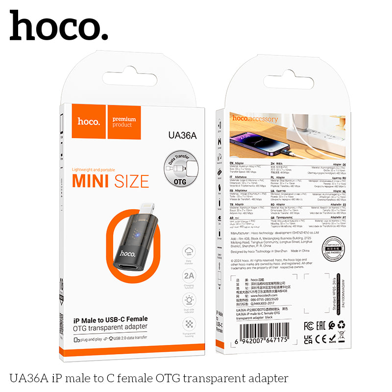 UA36A iP male to C female OTG transparent adapter