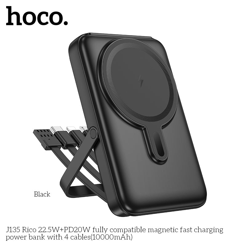 J135 Rico 22.5W+PD20W 10000mAh MagSafe + 4 Cables + Power Bank wholesale mobile accessory