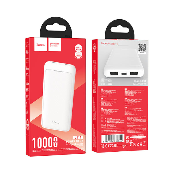 HOCO J111 Smart charge power bank(10000mAh) White