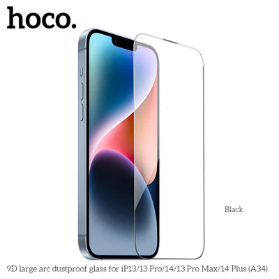 HOCO A34 9D Large Arc Dustproof Glass Screen Protector For iP14/13/13Pro