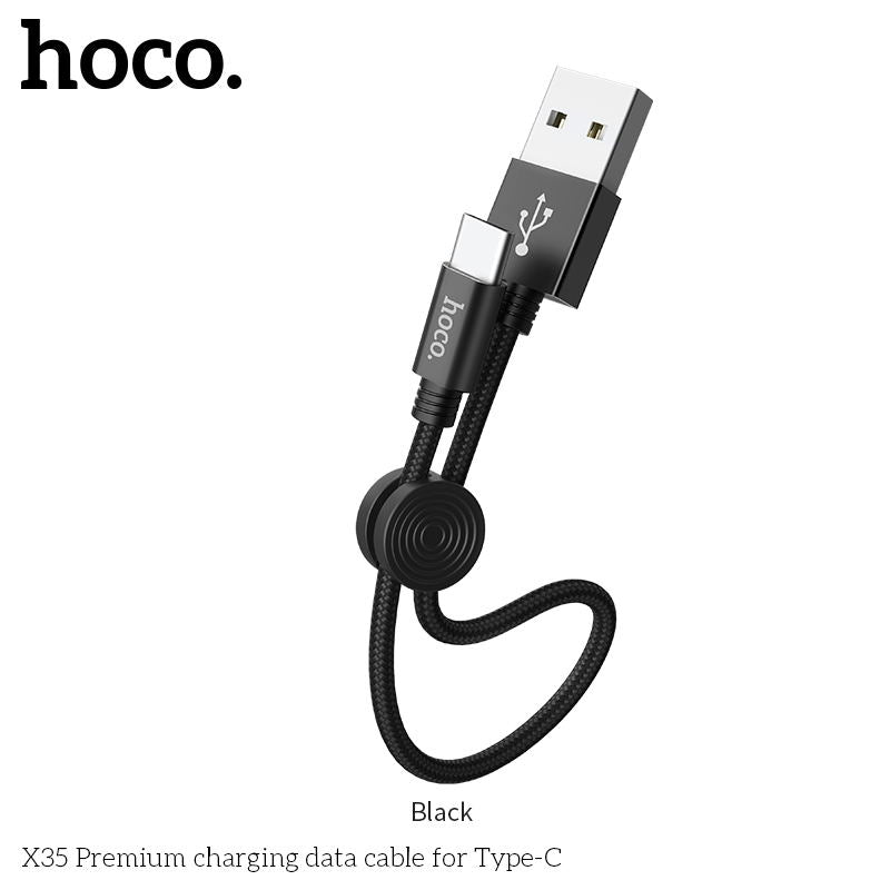 X35 Type C Charging Cable (L=0.25M)- Black
