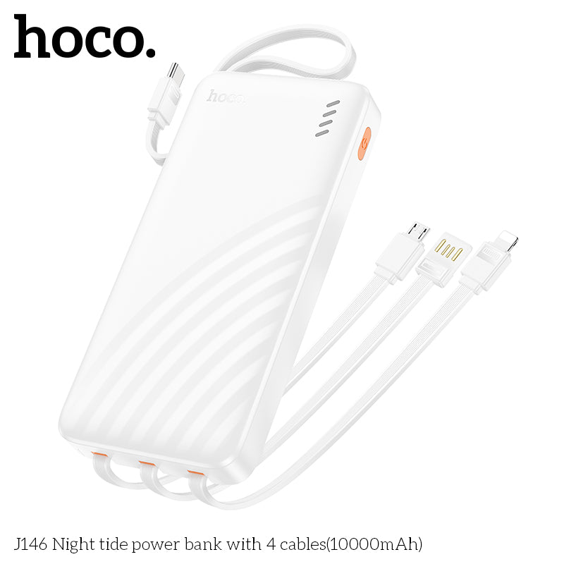 J146 Night tide 10000mAh with 4 cables power bank wholesale mobile accessory