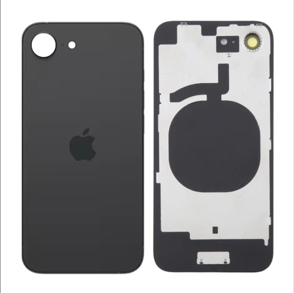 iPhone 16E Compatible Back Glass With Camera Lens And Adhesive OEM - Black