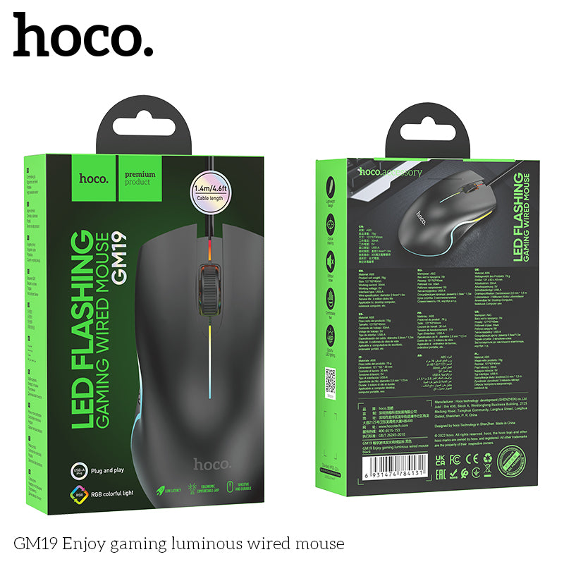 GM19 Enjoy gaming luminous wired mouse