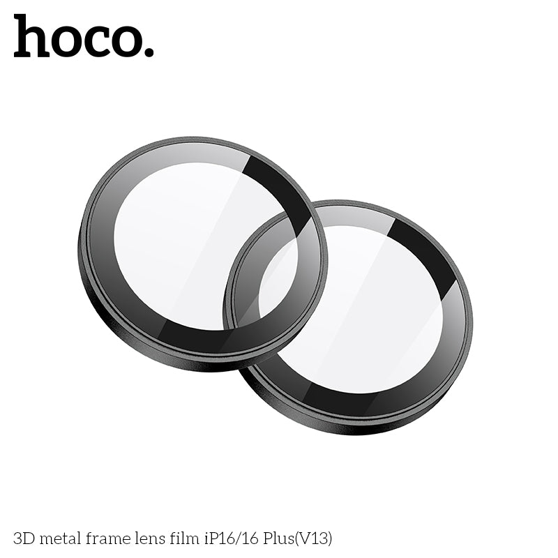 HOCO 3D metal frame lens film iP16/16 Plus(V13) - Black