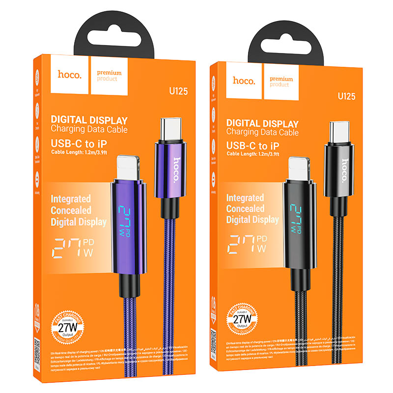 Hoco U125 Benefit PD charging data cable with display iP