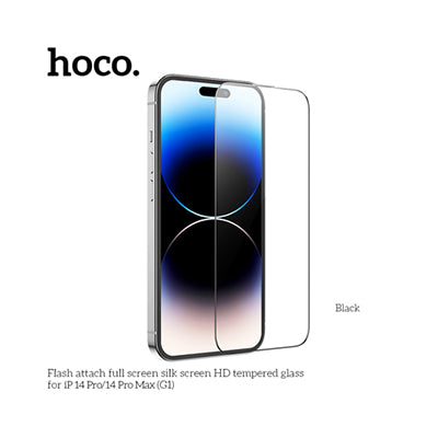 Flash attach full screen silk screen HD tempered glass Screen Protector for iP14 Pro Max/15 Plus (G1)