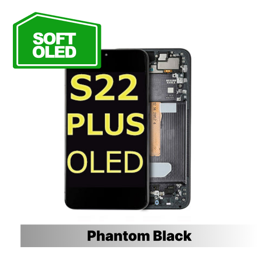 Samsung Galaxy S22 Plus Compatible Amoled Assembly - Soft Oled Aftermarket - Phantom Black