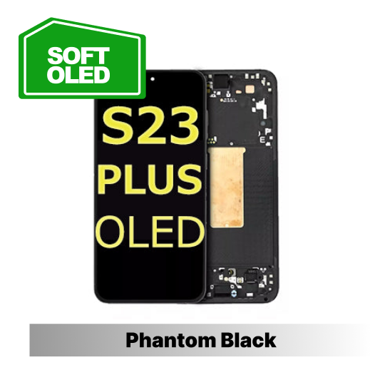 Samsung Galaxy S23 Plus Compatible Amoled Assembly -Soft Oled Aftermarket - Phantom Black