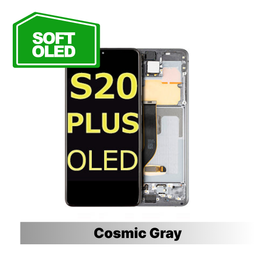 Samsung Galaxy S20 Plus Compatible Amoled Assembly - Soft Oled Aftermarket - Cosmic Gray