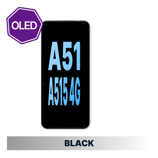 Samsung Galaxy A51 4G/A515 HQ Oled Compatible Amoled Assembly with Frame - Black