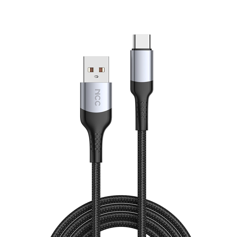 NCC D121AC USB-A To USB-C 20W 1.2M Braided & Aluminium Shell - Black