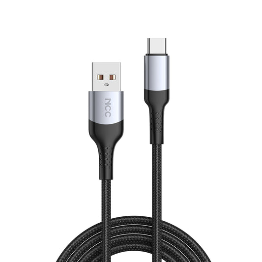 NCC D121AC USB-A To USB-C 20W 1.2M Braided & Aluminium Shell - Black