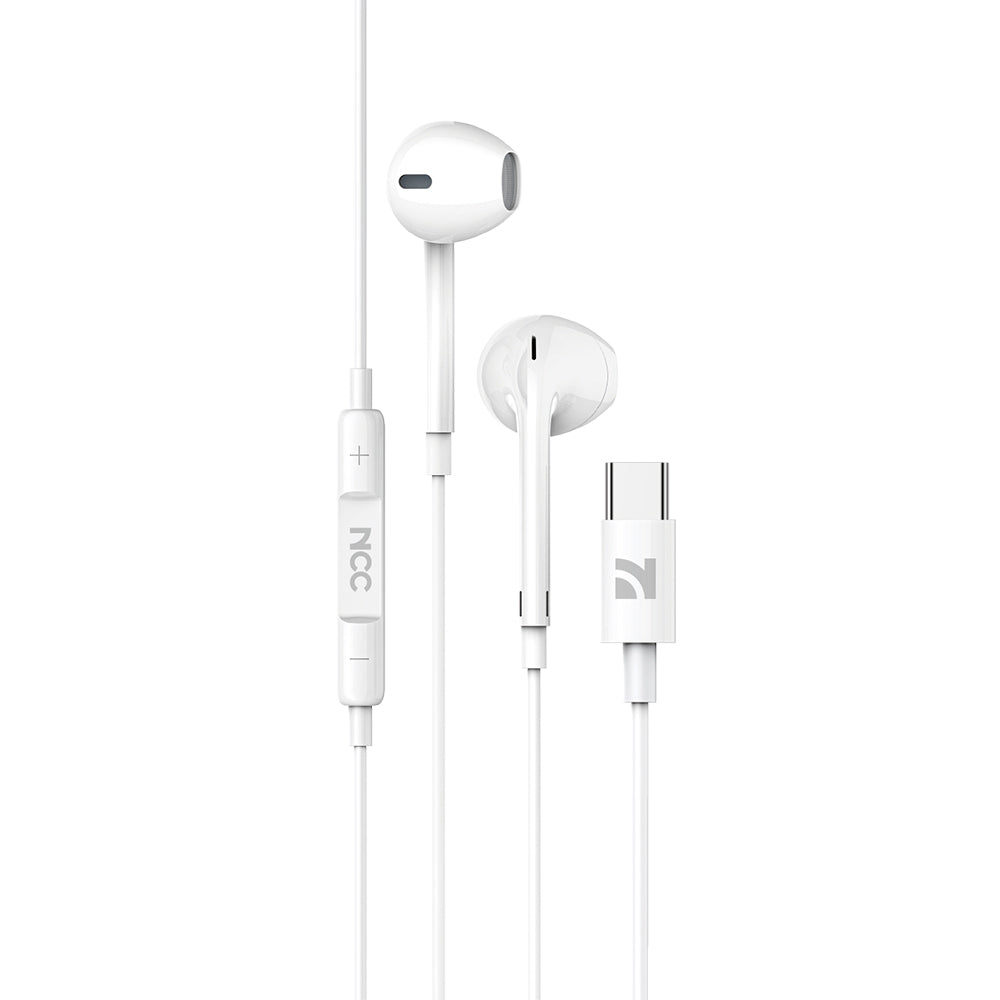 NCC E11-C wired earphones with Type-C connector, white