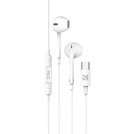 NCC E11-C wired earphones with Type-C connector, white