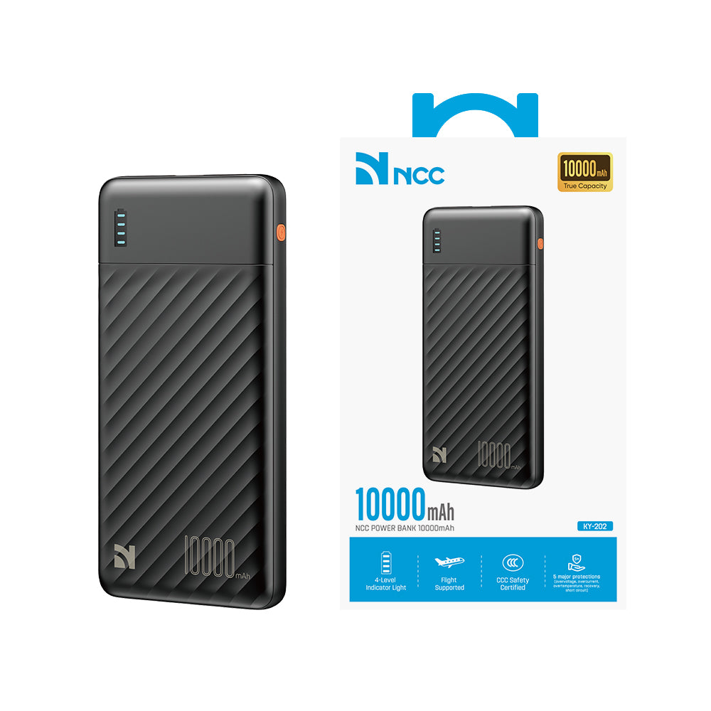 NCC KY-202 10000mAh 12W power bank with Lightning, black