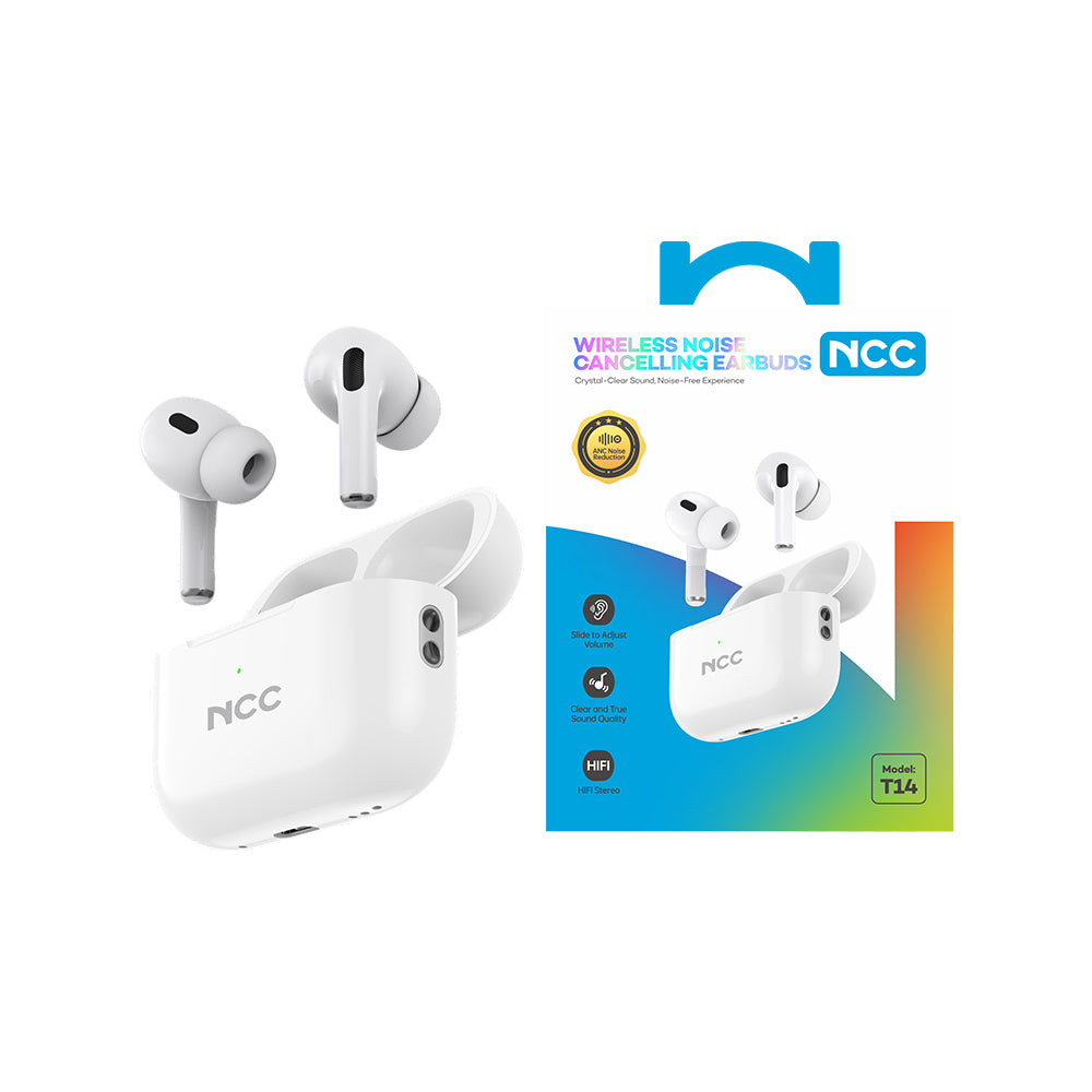 NCC T14 TWS Bluetooth earbuds with ANC, white