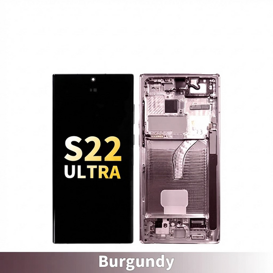 Samsung Galaxy S22 Ultra Compatible Amoled Assembly Soft Oled - Burgundy
