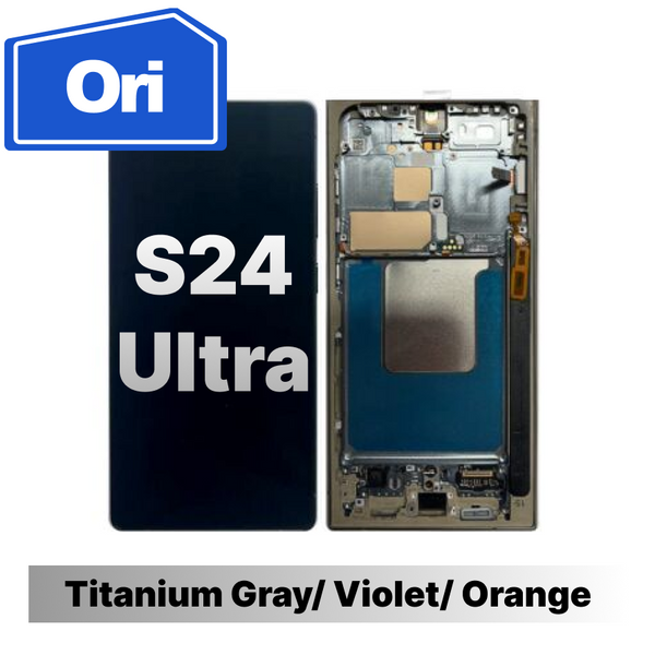Samsung Galaxy S24 Ultra Brand New Assembly With Frame - Titanium Gray/ Violet/ Orange