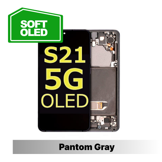 Samsung Galaxy S21 Compatible Amoled Assembly - Soft Oled Aftermarket - Pantom Gray