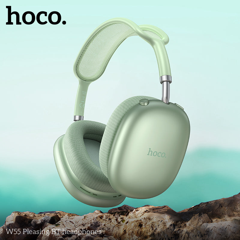 Hoco W55 Plus Happiness ANC noise reduction BT headphones - Silver
